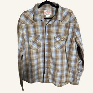 Wrangler Pearl Snap Long Sleeve Shirt  XXL 18-20 Western Cowboy